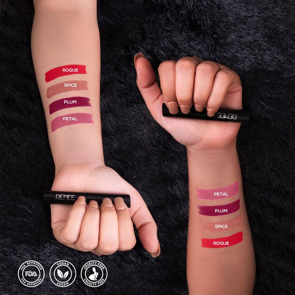 RENEE Very Matte Lipsticks Pack of 4, 6.4g