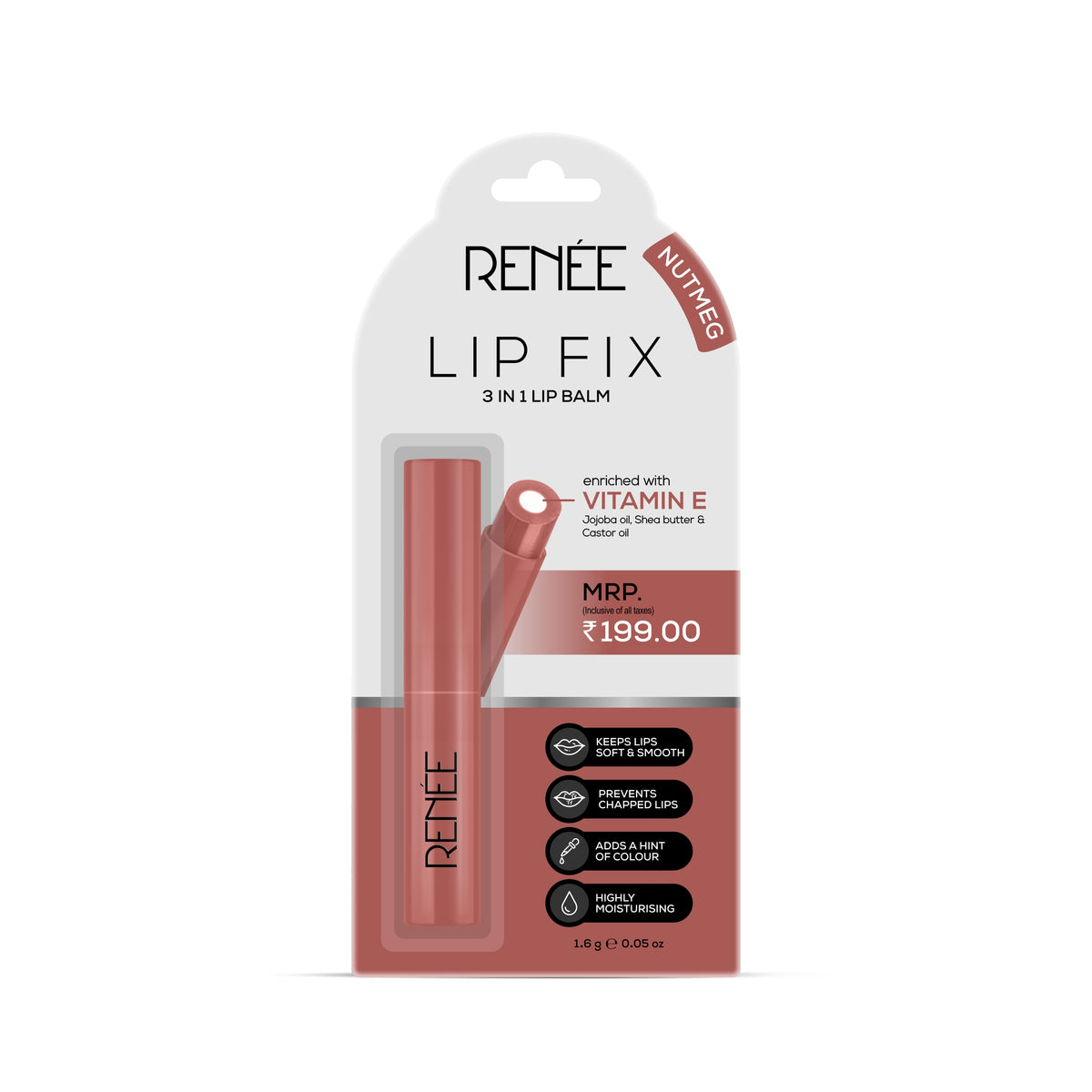 RENEE Lip Fix 3 in 1 Lip Balm, 1.6gm