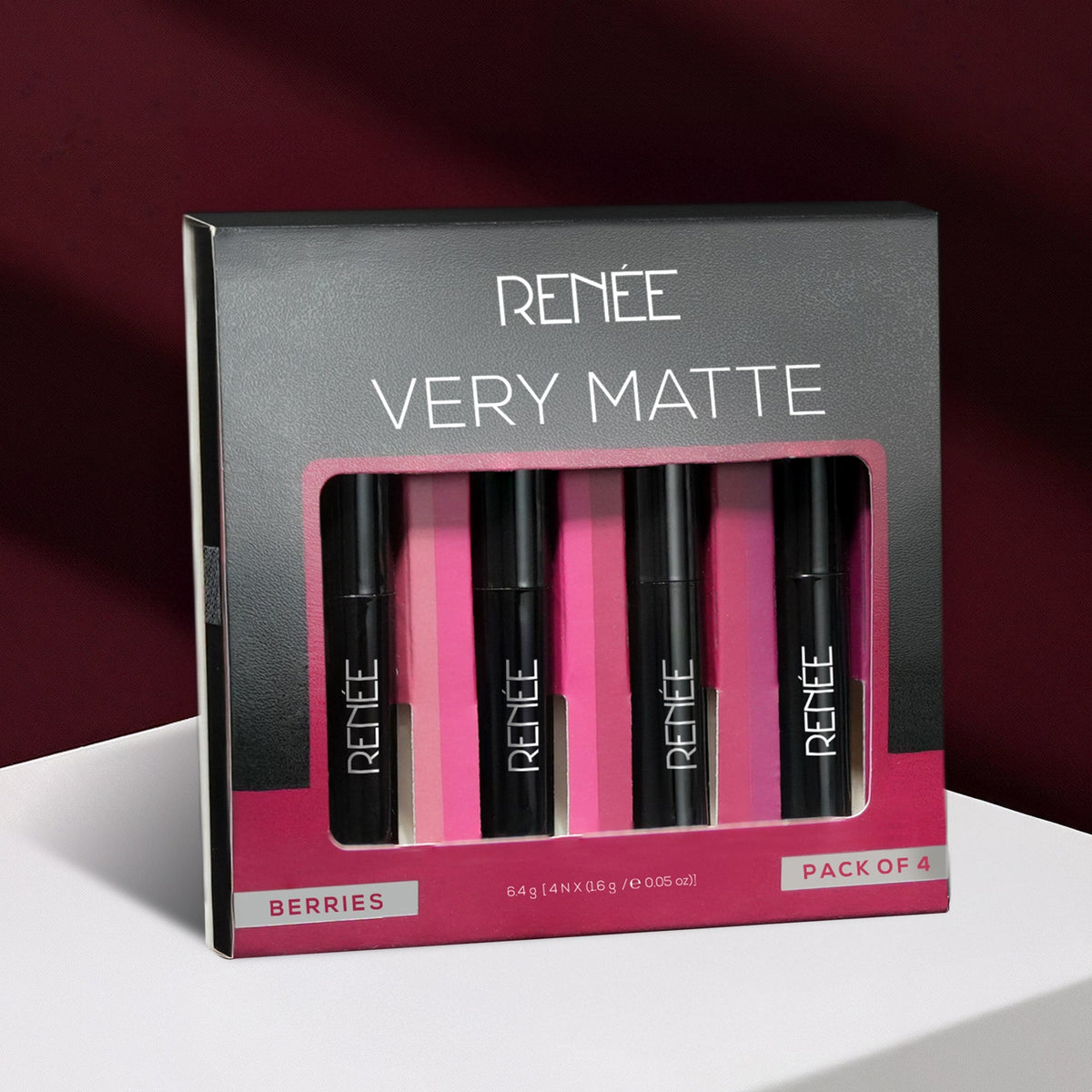 RENEE Very Matte Lipsticks Pack of 4, 6.4g