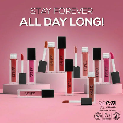 RENEE Stay Forever Matte Liquid Lipsticks Combo of 10, 1ml each