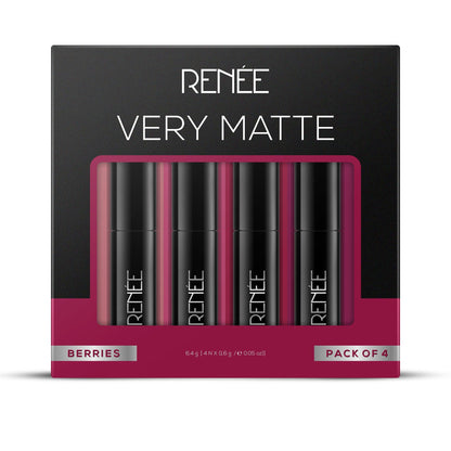 RENEE Very Matte Lipsticks Pack of 4, 6.4g