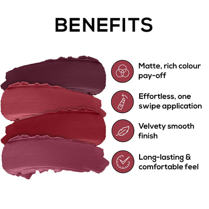 RENEE Very Matte Lipsticks Pack of 4, 6.4g