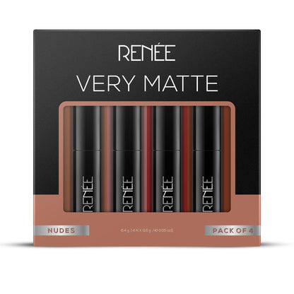 RENEE Very Matte Lipsticks Pack of 4, 6.4g