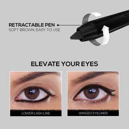 RENEE Hard Black Kajal Pen with Sharpener, 0.35 g
