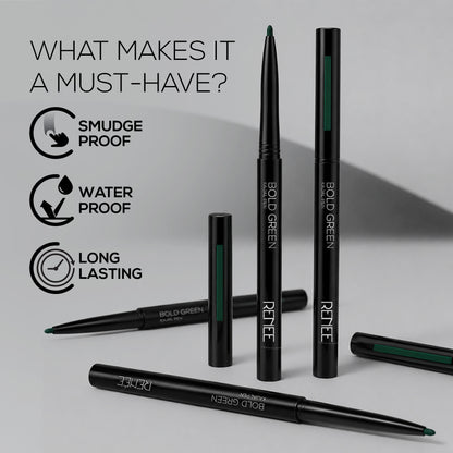 RENEE Bold Green Kajal Pen with Sharpener, 0.35g