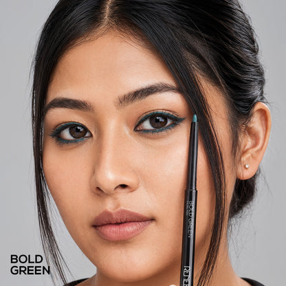 RENEE Bold Green Kajal Pen with Sharpener, 0.35g