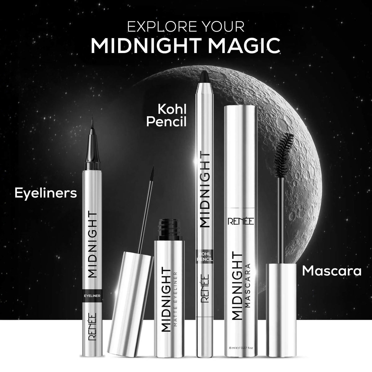 RENEE Midnight Waterproof & Smudge-proof Sketchpen Eyeliner