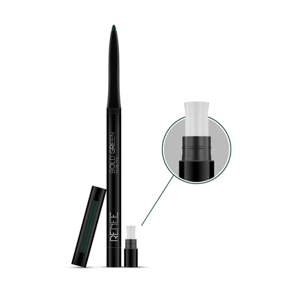 RENEE Bold Green Kajal Pen with Sharpener, 0.35g