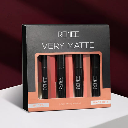 RENEE Very Matte Lipsticks Pack of 4, 6.4g