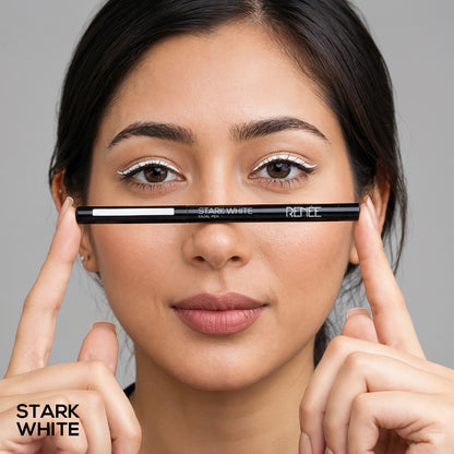 RENEE Stark White Kajal Pen with Sharpener, 0.35g