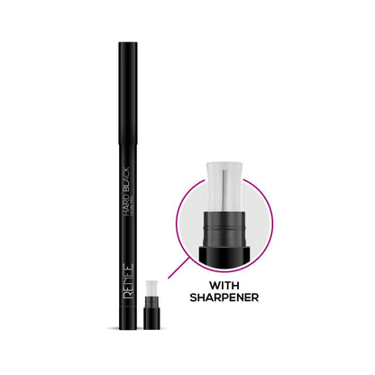 RENEE Hard Black Kajal Pen with Sharpener, 0.35 g