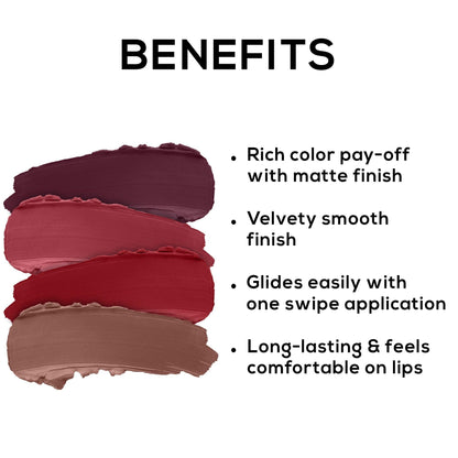 RENEE Very Matte Lipsticks Pack of 4, 6.4g